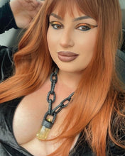 Load image into Gallery viewer, Leather & Citrine Chain Necklace