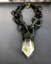 Load image into Gallery viewer, Leather & Citrine Chain Necklace