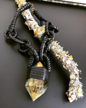 Load image into Gallery viewer, Leather & Smokey Citrine Chain Necklace