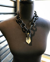 Load image into Gallery viewer, Leather & Citrine Chain Necklace