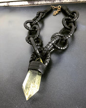Load image into Gallery viewer, Leather & Citrine Chain Necklace