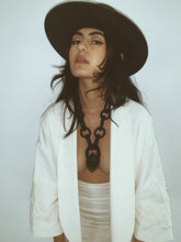 Load image into Gallery viewer, Leather & Smokey Citrine Chain Necklace