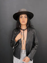 Load image into Gallery viewer, Leather &amp; Rattlesnake Vertebrae Choker Necklace (SALE)