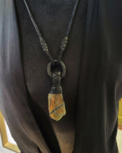 Load image into Gallery viewer, Black Leather &amp; Labradorite Necklace (SALE)