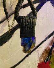 Load image into Gallery viewer, Leather &amp; Labradorite Rope Necklace