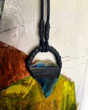 Load image into Gallery viewer, Black Leather &amp; Labradorite Necklace