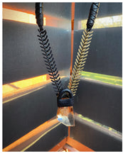 Load image into Gallery viewer, Black &amp; Brass Chain Necklace w/ Rutilated Quartz