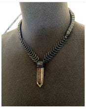 Load image into Gallery viewer, Chain &amp; Citrine Necklace w/ Leather