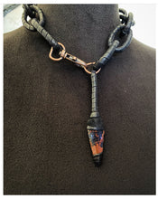 Load image into Gallery viewer, Black Leather Chain &amp; Mahogany Obsidian Necklace
