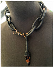 Load image into Gallery viewer, Leather Chain &amp; Mahogany Obsidian Necklace (SALE)