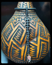 Load image into Gallery viewer, Rattlesnake Vertebrae &amp; Leather Necklace w/ Garden Quartz