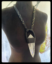 Load image into Gallery viewer, Braided Leather &amp; Epic Crystal Necklace
