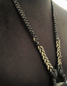 Black Leather & Labradorite Necklace (SALE)