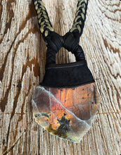 Load image into Gallery viewer, Black Leather &amp; Labradorite Necklace (SALE)