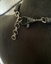 Load image into Gallery viewer, A Black Leather &amp; Quartz Drop Necklace w/ Rattlesnake Vertebrae