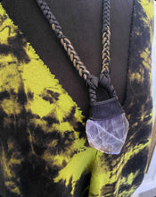 Load image into Gallery viewer, Black Leather &amp; Labradorite Necklace (SALE)