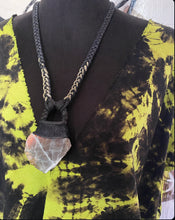 Load image into Gallery viewer, Black Leather &amp; Labradorite Necklace (SALE)