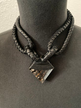 Load image into Gallery viewer, A Black Leather Choker &amp; Rutilated Quartz