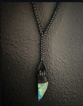 Load image into Gallery viewer, A Black Leather Rope &amp; Labradorite Necklace