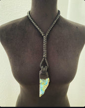 Load image into Gallery viewer, A Black Leather Rope &amp; Labradorite Necklace