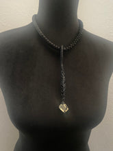 Load image into Gallery viewer, A Faceted Citrine &amp; Leather Drop Necklace