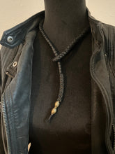 Load image into Gallery viewer, Black Leather Lariat w/ Rattlesnake Vertebrae