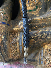 Load image into Gallery viewer, Black Leather Lariat w/ Rattlesnake Vertebrae