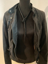 Load image into Gallery viewer, Black Leather Lariat w/ Metal Spike