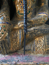 Load image into Gallery viewer, Black Leather Lariat w/ Metal Spike