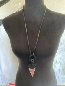 Black Leather & Jasper Necklace (SALE)