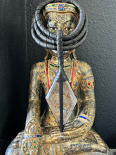 Load image into Gallery viewer, A. Black Leather Choker w/ Epic Smokey Quartz