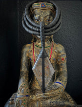 Load image into Gallery viewer, A. Black Leather Choker w/ Epic Smokey Quartz