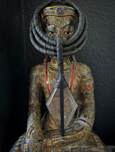 Load image into Gallery viewer, A. Black Leather Choker w/ Epic Smokey Quartz