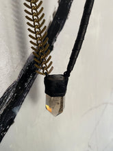 Load image into Gallery viewer, Antique Brass Spine Chain &amp; Citrine Necklace w/ Leather