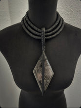 Load image into Gallery viewer, A. Black Leather Choker w/ Epic Smokey Quartz