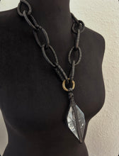 Load image into Gallery viewer, A. Black Leather Chain &amp; Diamond Quartz
