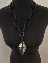 Load image into Gallery viewer, A. Black Leather Chain &amp; Diamond Quartz