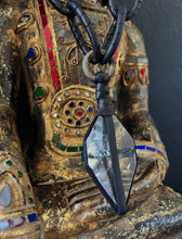 Load image into Gallery viewer, A. Black Leather Chain &amp; Diamond Quartz