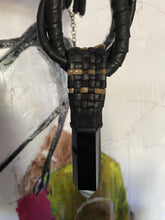 Load image into Gallery viewer, Leather &amp; Obsidian Lattice Necklace