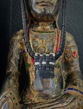 Load image into Gallery viewer, Black Leather &amp; Garden Quartz Lattice Necklace