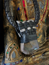 Load image into Gallery viewer, Black Leather &amp; Garden Quartz Lattice Necklace