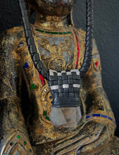 Load image into Gallery viewer, Black Leather &amp; Garden Quartz Lattice Necklace