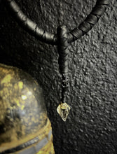 Load image into Gallery viewer, Black Leather &amp; Faceted Citrine Choker Necklace