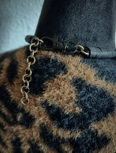 Load image into Gallery viewer, Black Leather &amp; Faceted Citrine Choker Necklace
