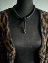 Load image into Gallery viewer, Black Leather &amp; Faceted Citrine Choker Necklace