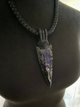 Load image into Gallery viewer, Leather &amp; Obsidian Necklace