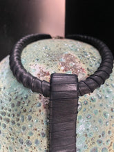 Load image into Gallery viewer, Obsidian &amp; Black Leather Necklace