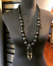 Load image into Gallery viewer, Citrine &amp; Leather Necklace w/ Beads
