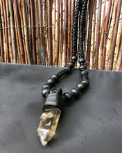 Load image into Gallery viewer, Citrine &amp; Leather Necklace w/ Beads