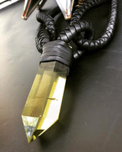 Load image into Gallery viewer, Black Leather &amp; Citrine Choker Necklace
